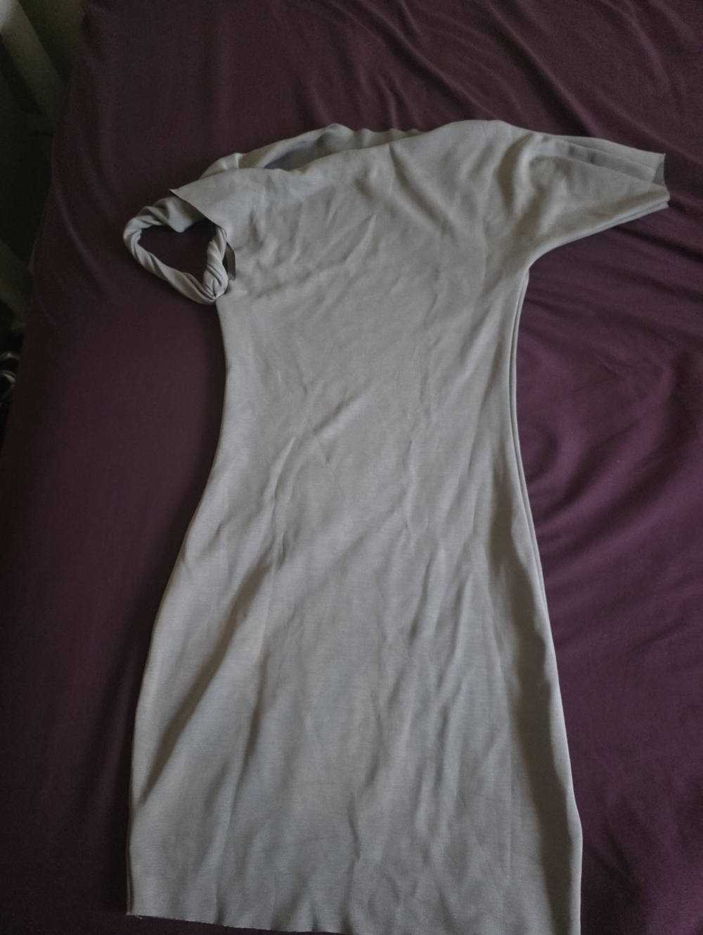 KHy Light Gray One-Shoulder Bodycon Dress Size Medium